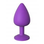 Фиолетовая анальная пробка со стразом Her Little Gem Large Plug - 9,5 см. - Pipedream - купить с доставкой в Ангарске