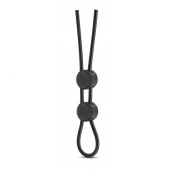 Черное двойное эрекционное лассо Silicone Double Loop Cock Ring - Blush Novelties - в Ангарске купить с доставкой