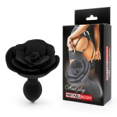 Черная гладкая анальная втулка-роза - Notabu - купить с доставкой в Ангарске