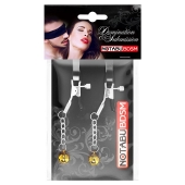 Оригинальные зажимы на соски с желтыми шариками - Notabu - купить с доставкой в Ангарске