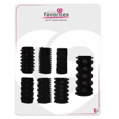 Набор из 7 черных насадок PENIS SLEEVES SET - Dream Toys - в Ангарске купить с доставкой