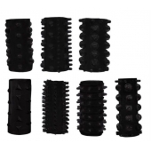 Набор из 7 черных насадок PENIS SLEEVES SET - Dream Toys - в Ангарске купить с доставкой