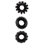 Набор из 3 черных эрекционных колец SET OF 3 COCKRINGS - Dream Toys - в Ангарске купить с доставкой
