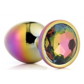 Голографическая анальная втулка с радужным кристаллом - 7,1 см. - Dream Toys - купить с доставкой в Ангарске