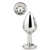 Серебристая анальная втулка с прозрачным кристаллом - 7,1 см. - Dream Toys - купить с доставкой в Ангарске