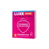 Презервативы с ароматом клубники LUXE Royal Strawberry Collection - 3 шт. - Luxe - купить с доставкой в Ангарске