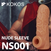Телесная открытая насадка-реалистик с подхватом мошонки Nude Sleeve M - 12 см. - KOKOS - в Ангарске купить с доставкой