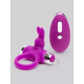 Лиловое виброкольцо с пультом ДУ Remote Control Cock Ring - Happy Rabbit - в Ангарске купить с доставкой