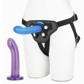 Страпон унисекс Beginners Strap-On с 2 насадками - 15 и 13 см. - Lux Fetish - купить с доставкой в Ангарске