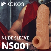 Телесная открытая насадка-реалистик с подхватом мошонки Nude Sleeve S - 10 см. - KOKOS - в Ангарске купить с доставкой
