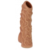 Телесная насадка с венками и открытой головкой Nude Sleeve S - 10 см. - KOKOS - в Ангарске купить с доставкой
