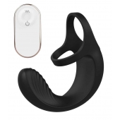 Черный анальный стимулятор с эрекционными кольцами Remote Couple Teaser - Dream Toys - в Ангарске купить с доставкой