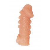 Телесная закрытая насадка с шишечками Cock Sleeve Size L - 17,6 см. - KOKOS - в Ангарске купить с доставкой