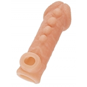 Телесная закрытая насадка с шишечками Cock Sleeve Size L - 17,6 см. - KOKOS - в Ангарске купить с доставкой