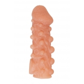 Телесная закрытая насадка с шариками Cock Sleeve Size S - 13,8 см. - KOKOS - в Ангарске купить с доставкой
