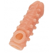 Телесная закрытая насадка с шариками Cock Sleeve Size S - 13,8 см. - KOKOS - в Ангарске купить с доставкой