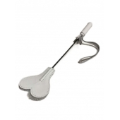 Белый кожаный мини-стек - 36 см. - БДСМ Арсенал - купить с доставкой в Ангарске