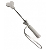 Белый кожаный мини-стек - 36 см. - БДСМ Арсенал - купить с доставкой в Ангарске