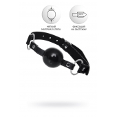 Черный кляп-шар на кожаных ремешках Anonymo - ToyFa - купить с доставкой в Ангарске