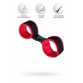 Красно-черные велюровые наручники Anonymo - ToyFa - купить с доставкой в Ангарске