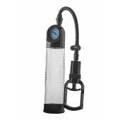 Прозрачная вакуумная помпа с манометром Deluxe Penis Pump - Dream Toys - в Ангарске купить с доставкой