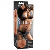 Мастурбатор-вагина цвета карамели Julieta с вибрацией - Blush Novelties - в Ангарске купить с доставкой