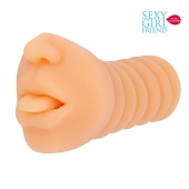 Телесный мастурбатор-ротик с высунутым язычком - Bior toys - в Ангарске купить с доставкой