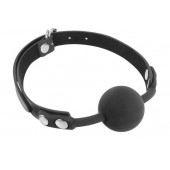 Черный силиконовый кляп-шарик на ремешках - Fetish Tentation - купить с доставкой в Ангарске