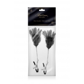 Зажимы для сосков с черными перьями Sweet Caress Feather Nipple Clumps - Sweet Caress - купить с доставкой в Ангарске