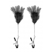 Зажимы для сосков с черными перьями Sweet Caress Feather Nipple Clumps - Sweet Caress - купить с доставкой в Ангарске