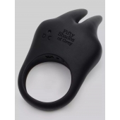 Черное эрекционное виброкольцо Sensation Rechargeable Vibrating Rabbit Love Ring - Fifty Shades of Grey - в Ангарске купить с доставкой