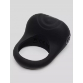 Черное эрекционное виброкольцо Sensation Rechargeable Vibrating Love Ring - Fifty Shades of Grey - в Ангарске купить с доставкой