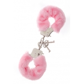 Металлические наручники с розовой меховой опушкой METAL HANDCUFF WITH PLUSH PINK - Dream Toys - купить с доставкой в Ангарске