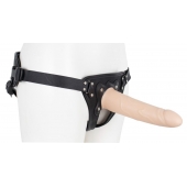Пустотелый страпон Harness CLASSIC с бандажом - 19,5 см. - LOVETOY (А-Полимер) - купить с доставкой в Ангарске