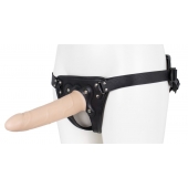 Пустотелый страпон Harness CLASSIC с бандажом - 19,5 см. - LOVETOY (А-Полимер) - купить с доставкой в Ангарске