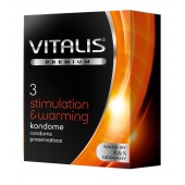 Презервативы VITALIS PREMIUM stimulation   warming с согревающим эффектом - 3 шт. - Vitalis - купить с доставкой в Ангарске