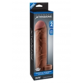 Коричневая насадка с кольцом Perfect 2 Extension with Ball Strap - 19 см. - Pipedream - в Ангарске купить с доставкой