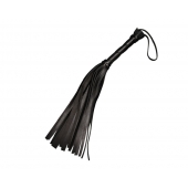 Чёрная кожаная плеть с 22 хвостами - 40 см. - Sitabella - купить с доставкой в Ангарске