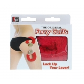 Металлические наручники с красной меховой опушкой METAL HANDCUFF WITH PLUSH RED - Dream Toys - купить с доставкой в Ангарске