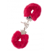 Металлические наручники с красной меховой опушкой METAL HANDCUFF WITH PLUSH RED - Dream Toys - купить с доставкой в Ангарске