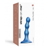 Голубая насадка Strap-On-Me Dildo Plug Balls size S - Strap-on-me - купить с доставкой в Ангарске