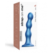 Голубая насадка Strap-On-Me Dildo Plug Balls size L - Strap-on-me - купить с доставкой в Ангарске