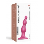 Розовая насадка Strap-On-Me Dildo Plug Beads size S - Strap-on-me - купить с доставкой в Ангарске
