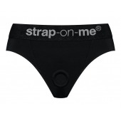Черные трусики для насадок Heroine Lingerie Harness - size S - Strap-on-me - купить с доставкой в Ангарске