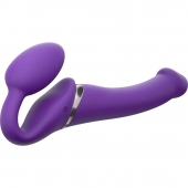 Фиолетовый безремневой вибрострапон Silicone Bendable Strap-On - size M - Strap-on-me - купить с доставкой в Ангарске