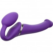 Фиолетовый безремневой вибрострапон Vibrating Bendable Strap-On - size L - Strap-on-me - купить с доставкой в Ангарске
