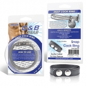 Кольцо на пенис SNAP COCK RING из искусственной кожи на клепках - BlueLine - в Ангарске купить с доставкой