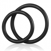 Набор из двух черных силиконовых колец разного диаметра SILICONE COCK RING SET - BlueLine - в Ангарске купить с доставкой
