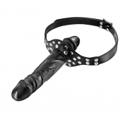 Черный кляп-фаллоимитатор Double Penis Gag - Fetish Tentation - купить с доставкой в Ангарске