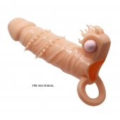 Телесная удлиняющая вибронасадка Penis Sleeve Connor - 17 см. - Baile - в Ангарске купить с доставкой